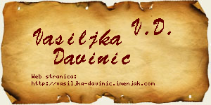 Vasiljka Davinić vizit kartica